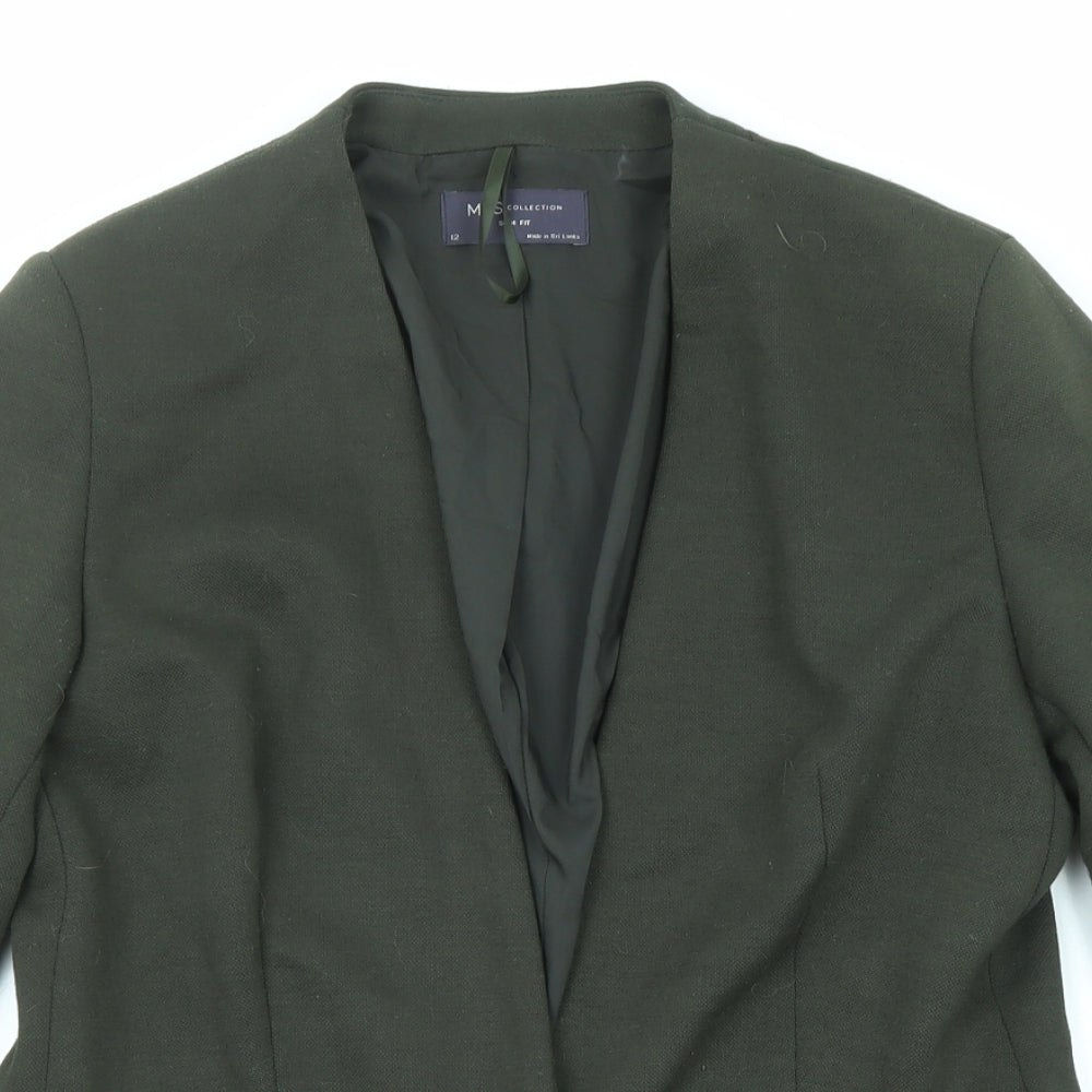 Marks and Spencer Womens Green Jacket Blazer Size 12 Button - Slim