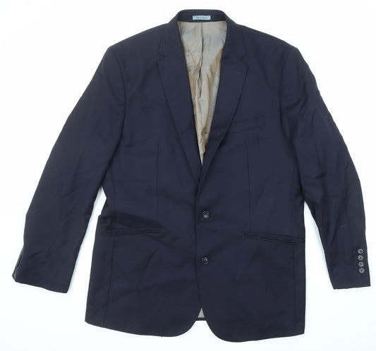 Samuel Windsor Mens Blue Wool Jacket Suit Jacket Size 42 Regular