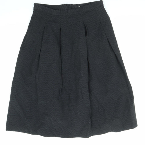 H&M Womens Black Cotton Tulip Skirt Size 10 Zip