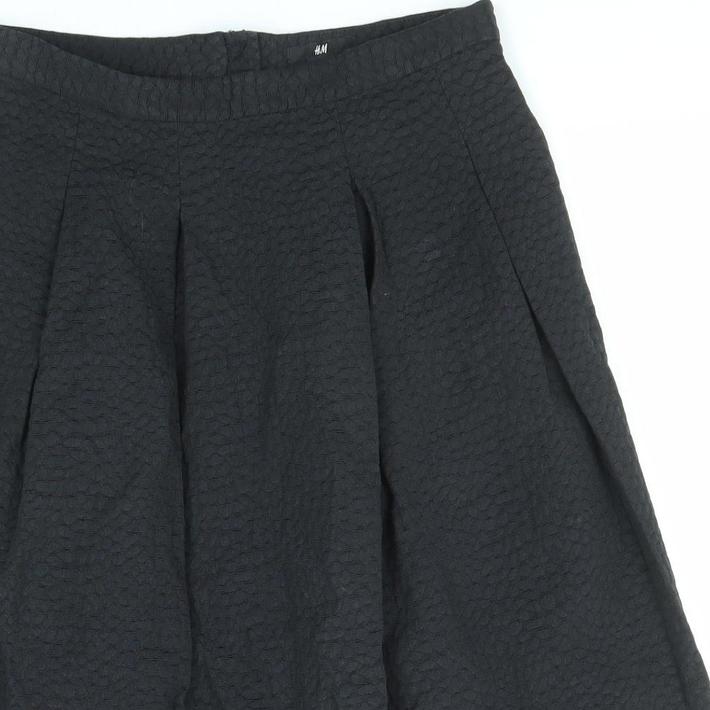 H&M Womens Black Cotton Tulip Skirt Size 10 Zip