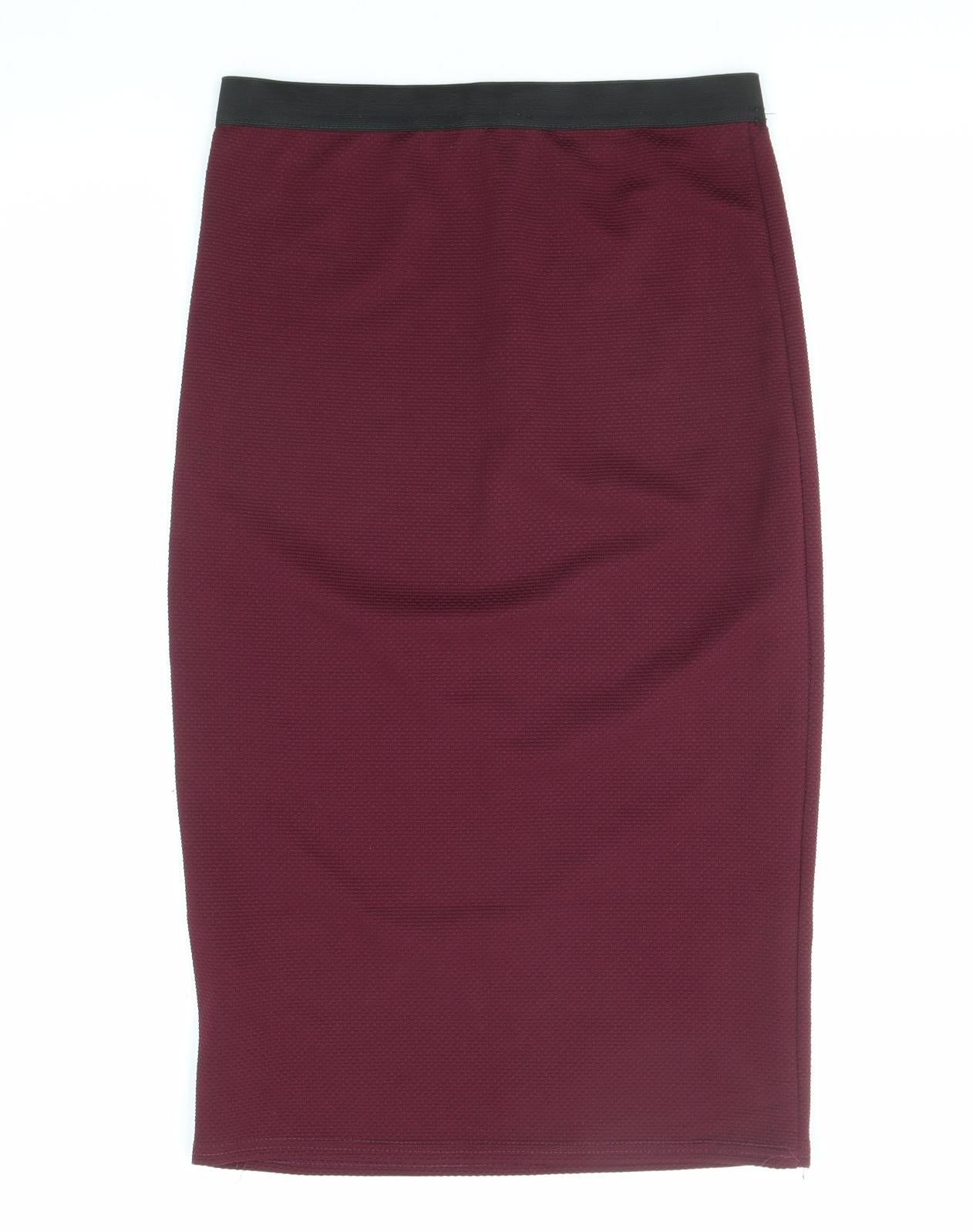 New Look Womens Purple Polyester Straight & Pencil Skirt Size 12