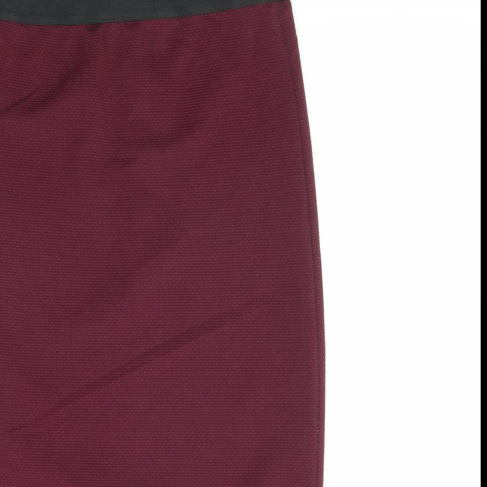 New Look Womens Purple Polyester Straight & Pencil Skirt Size 12