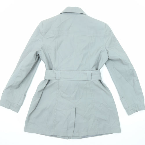 BHS Womens Grey Pea Coat Coat Size 12 Button