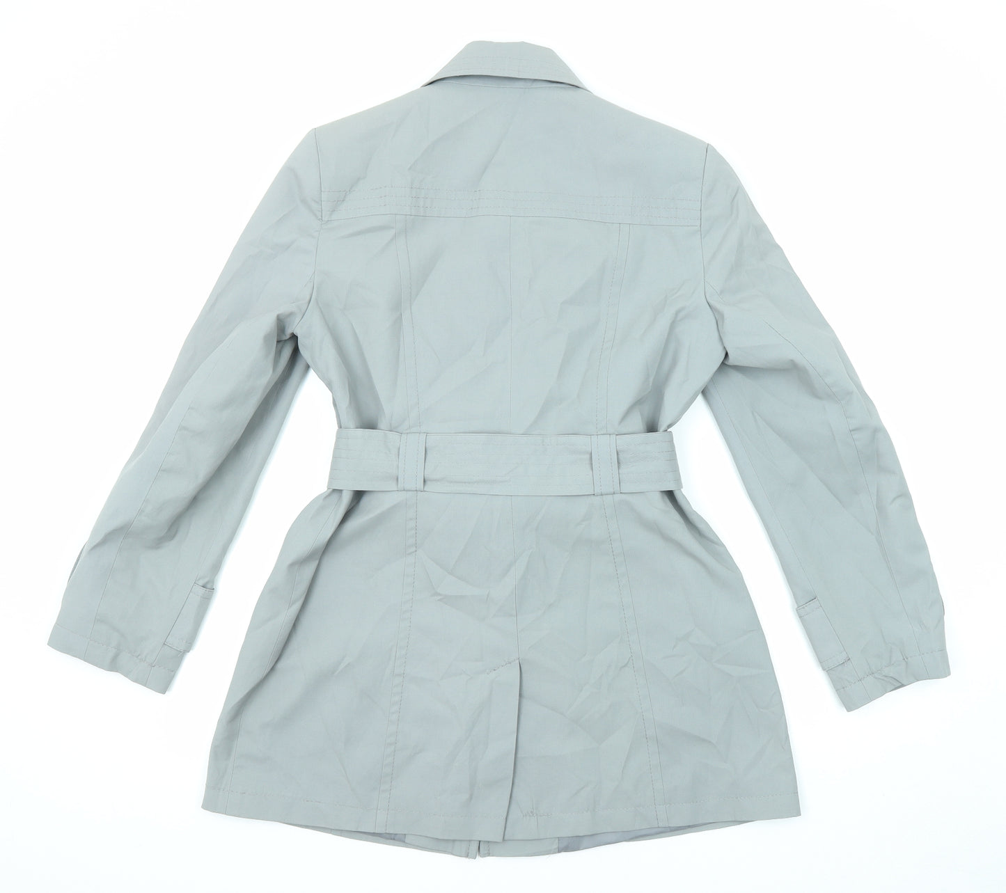 BHS Womens Grey Pea Coat Coat Size 12 Button