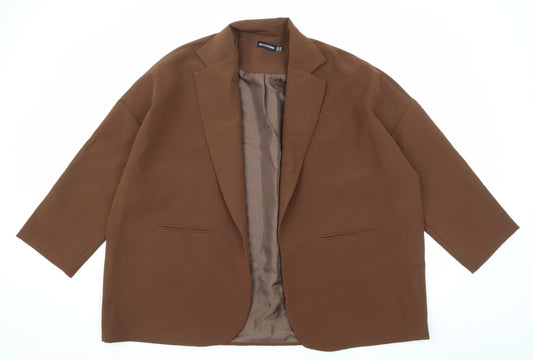 PRETTYLITTLETHING Womens Brown Jacket Blazer Size 10