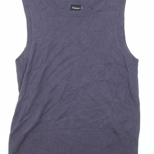 KEW Womens Purple Round Neck Acrylic Vest Jumper Size M