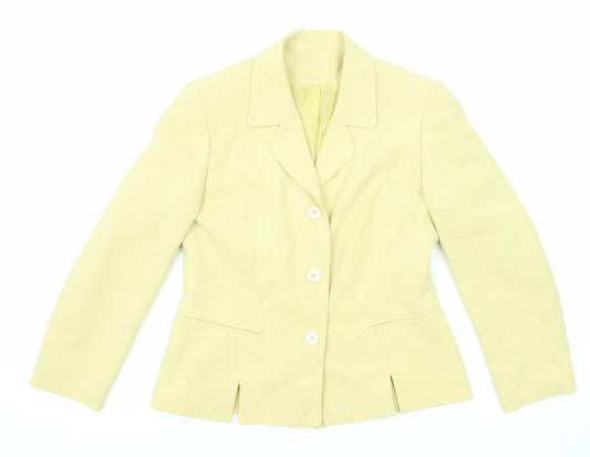 Anne Brooks Womens Yellow Jacket Blazer Size 12 Button