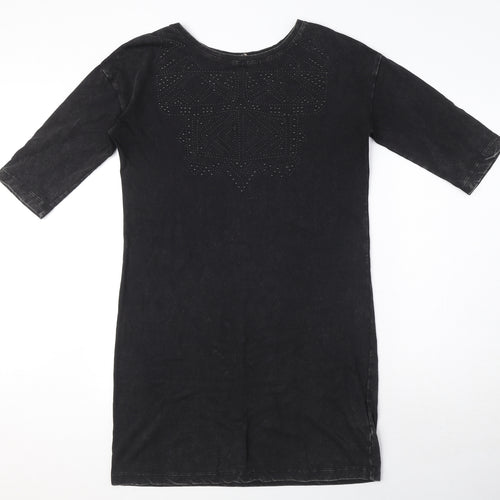 Garcia jeans Womens Black 100% Cotton A-Line Size S Round Neck Pullover