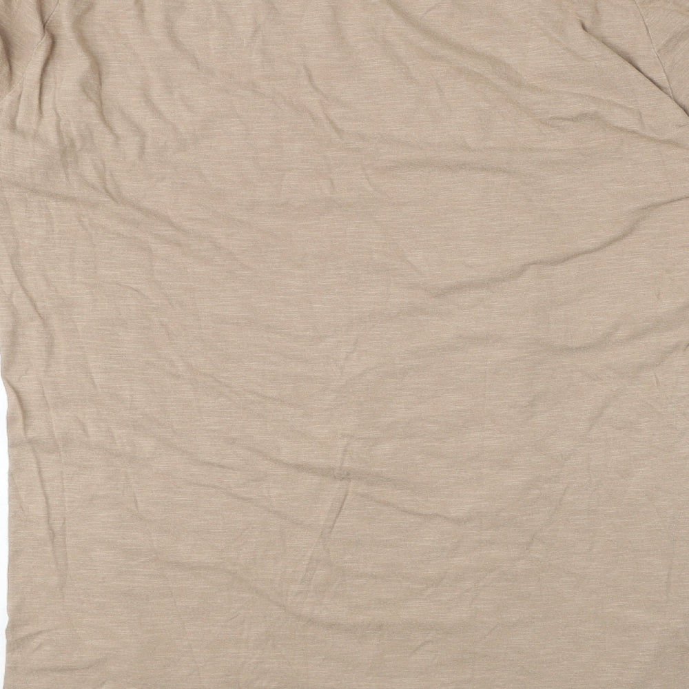 Topman Mens Brown Cotton T-Shirt Size M Round Neck