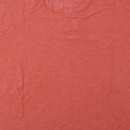 Marks and Spencer Mens Orange 100% Cotton Polo Size XL Collared Button