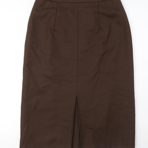 Ridella Womens Brown Wool Straight & Pencil Skirt Size 14 Zip
