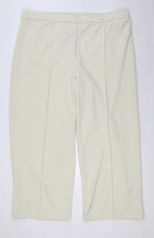 Marks and Spencer Womens Beige Polyester Trousers Size 24 L29 in Regular
