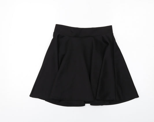 Pilot Womens Black Polyester Swing Skirt Size 8