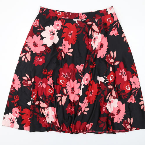 Capsule Womens Black Floral Polyester Swing Skirt Size 20
