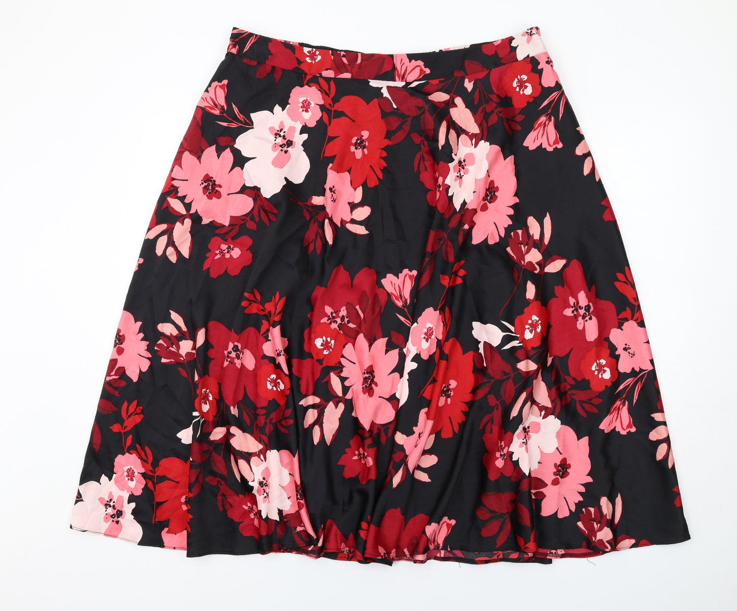 Capsule Womens Black Floral Polyester Swing Skirt Size 20
