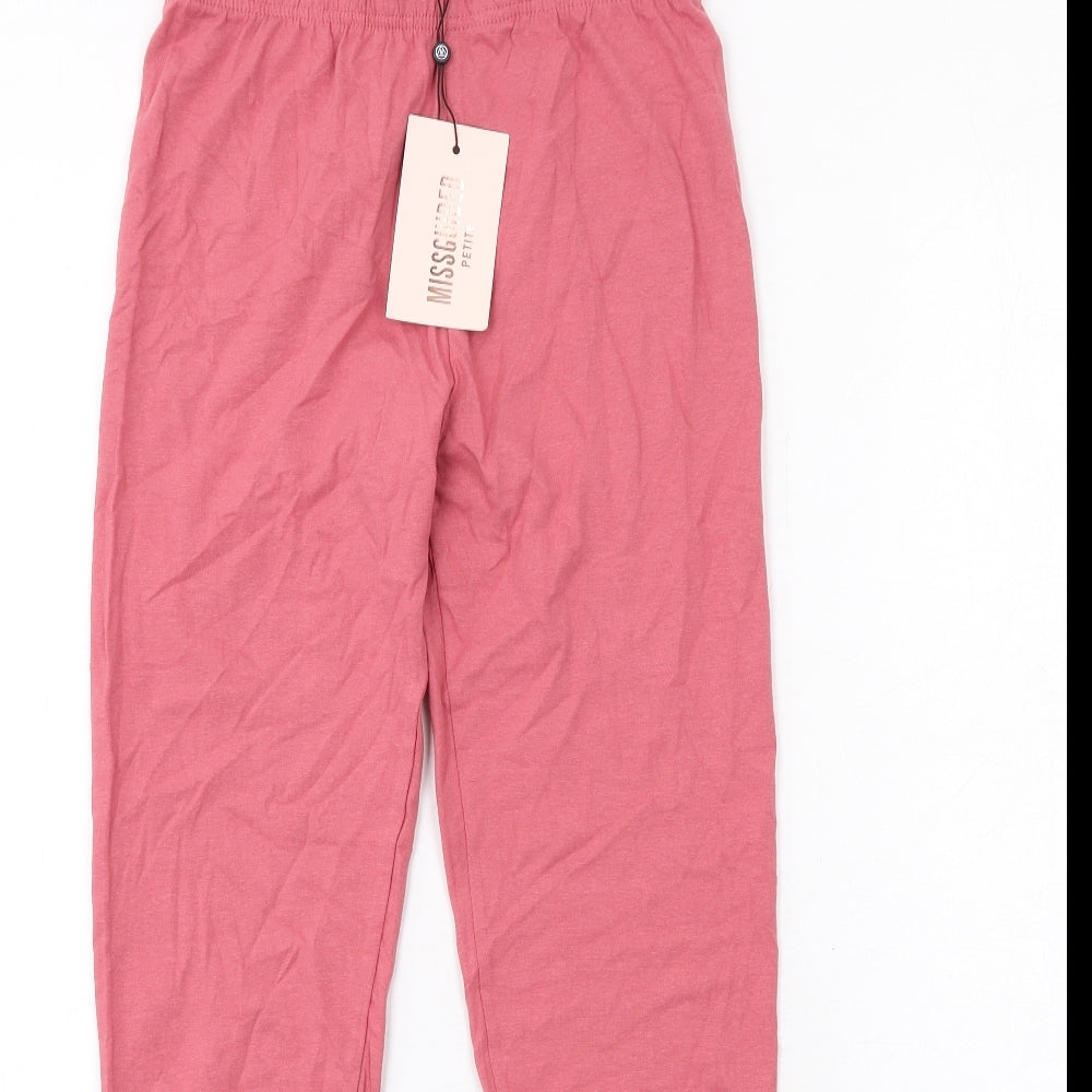 Missguided Womens Pink Cotton Carrot Leggings Size 8 L26 in