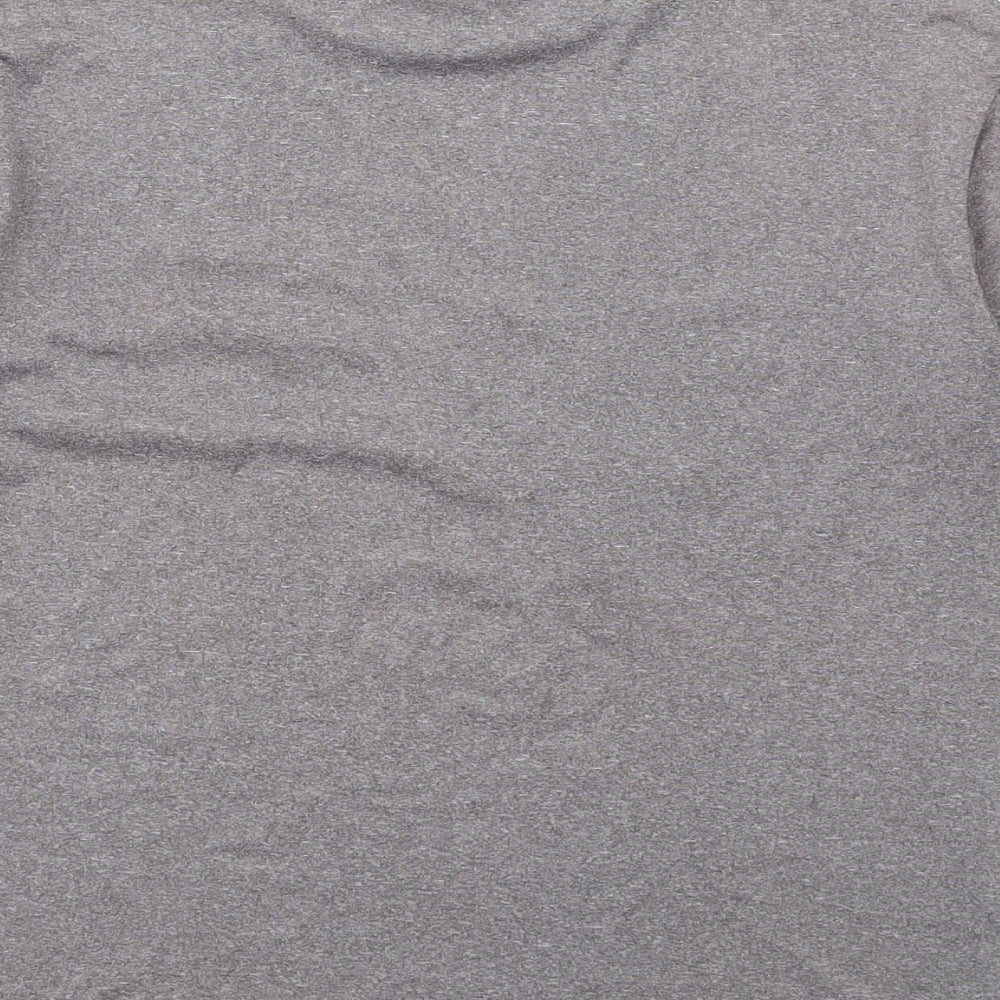 Mango Boys Grey Polyester Basic T-Shirt Size 8-9 Years Round Neck Pullover - I Play Football Everyday