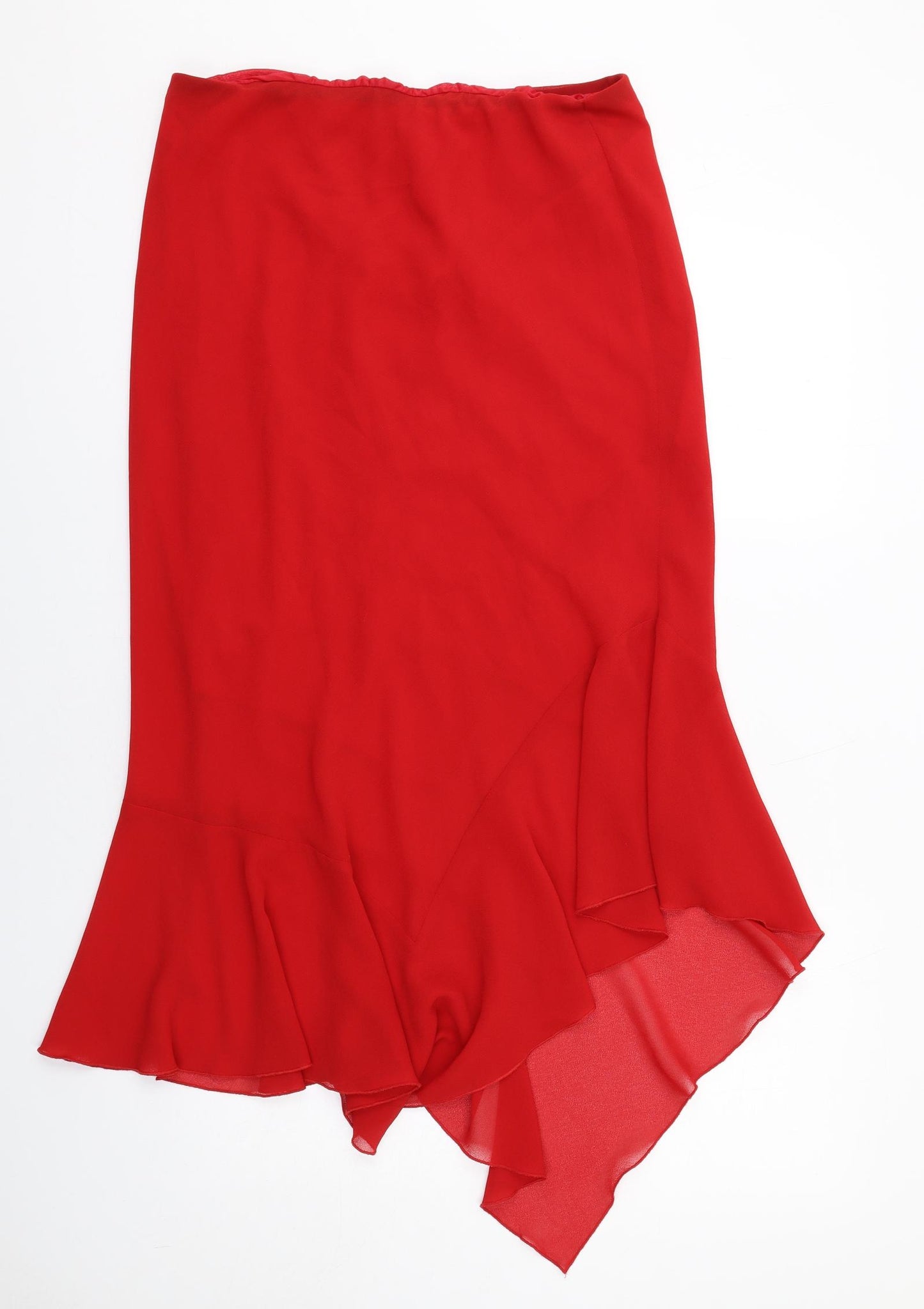 Just Elegance Womens Red Polyester Swing Skirt Size 16