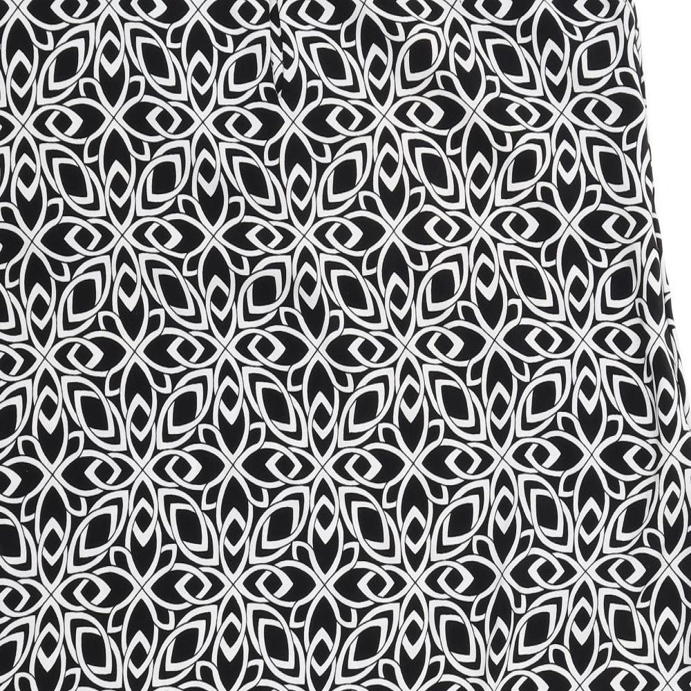 NEXT Womens Black Geometric Polyester Slip Dress Size 18 V-Neck Pullover