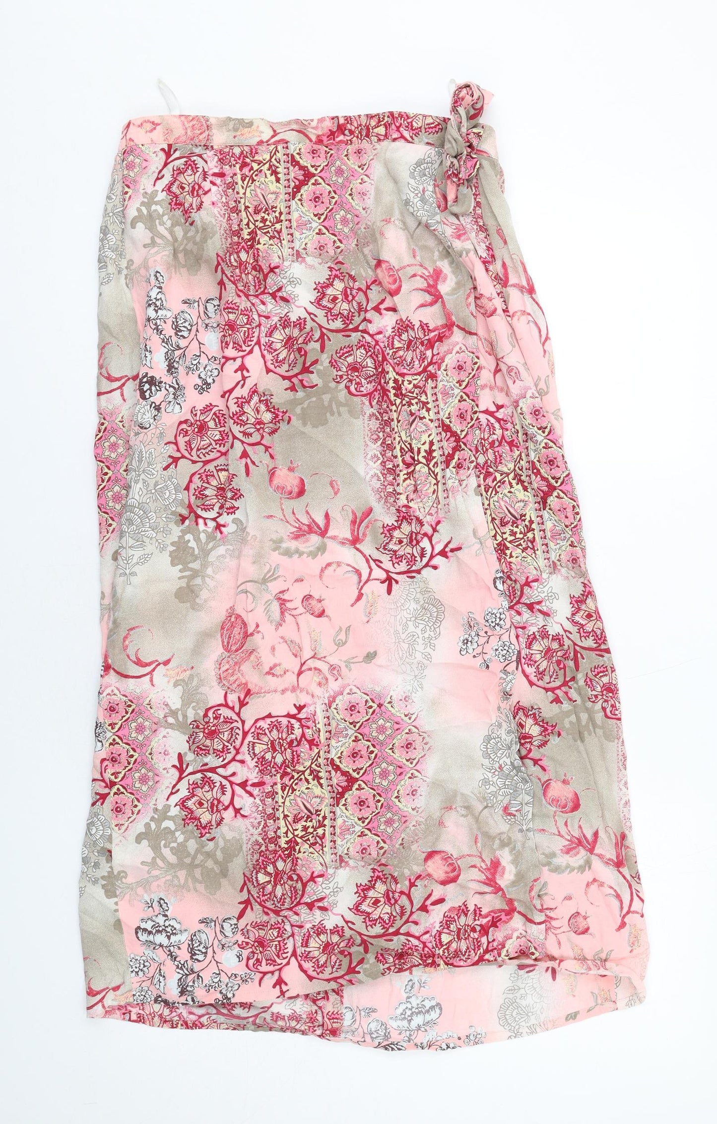 Cavita Womens Multicoloured Geometric Polyester Wrap Skirt Size 12 Zip