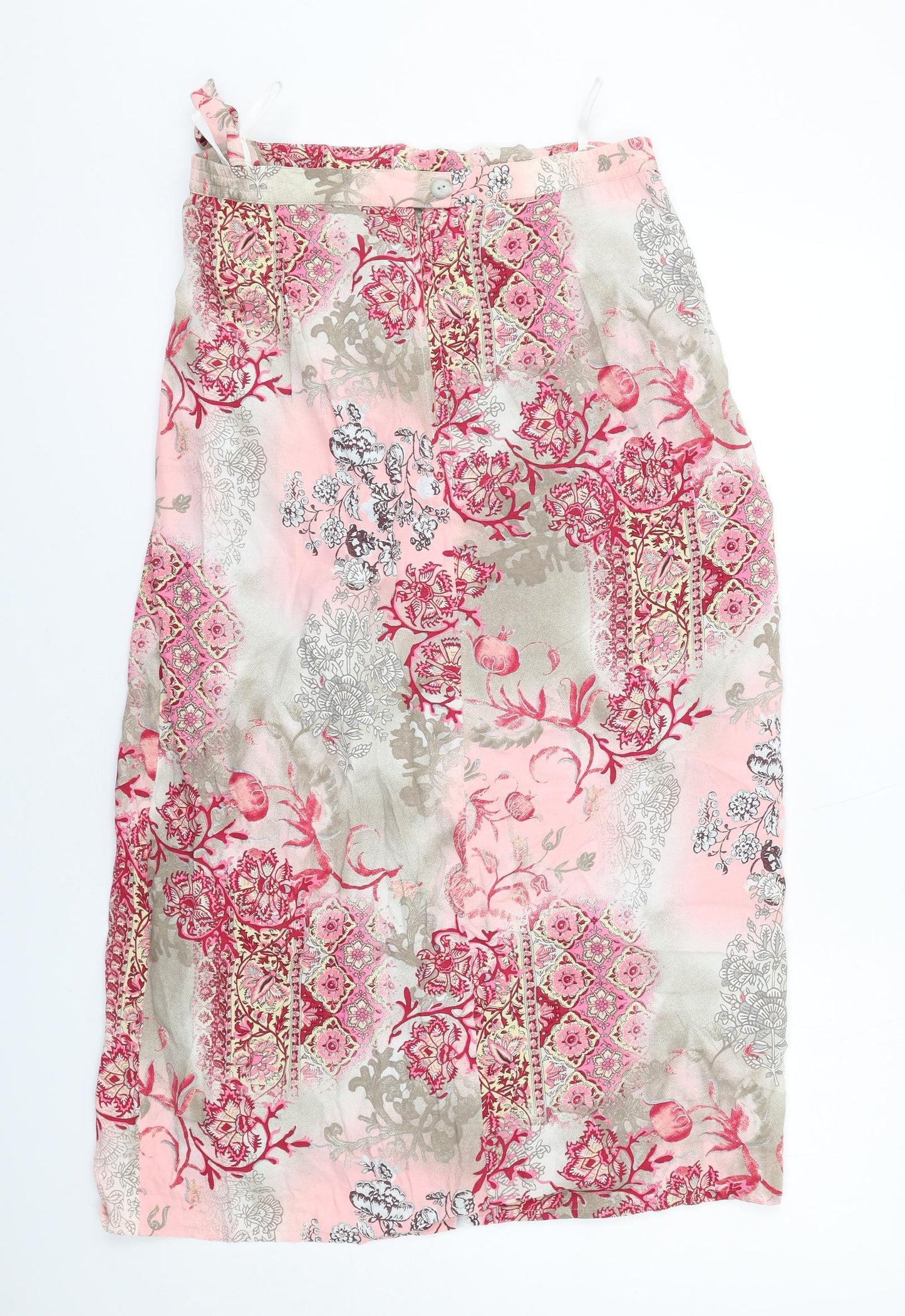 Cavita Womens Multicoloured Geometric Polyester Wrap Skirt Size 12 Zip