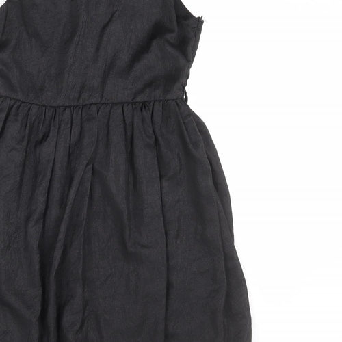 Pussycat London Womens Black Polyester Slip Dress Size M Scoop Neck Zip - Size M-L