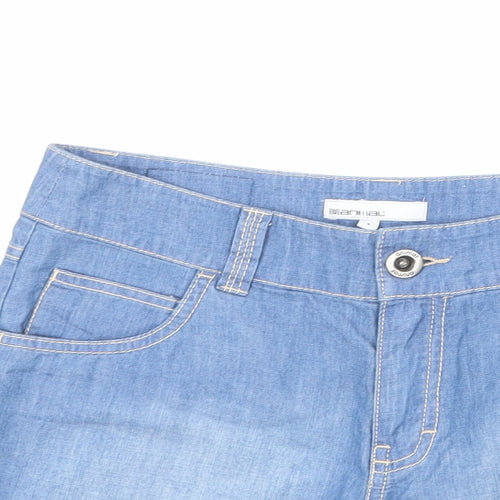 Animal Womens Blue Cotton Hot Pants Shorts Size 8 L4 in Regular Zip