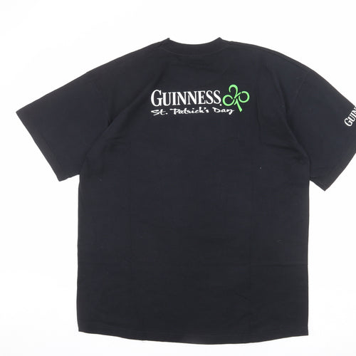 Guinness Mens Black Cotton T-Shirt Size XL Round Neck - St.Patrick's Day