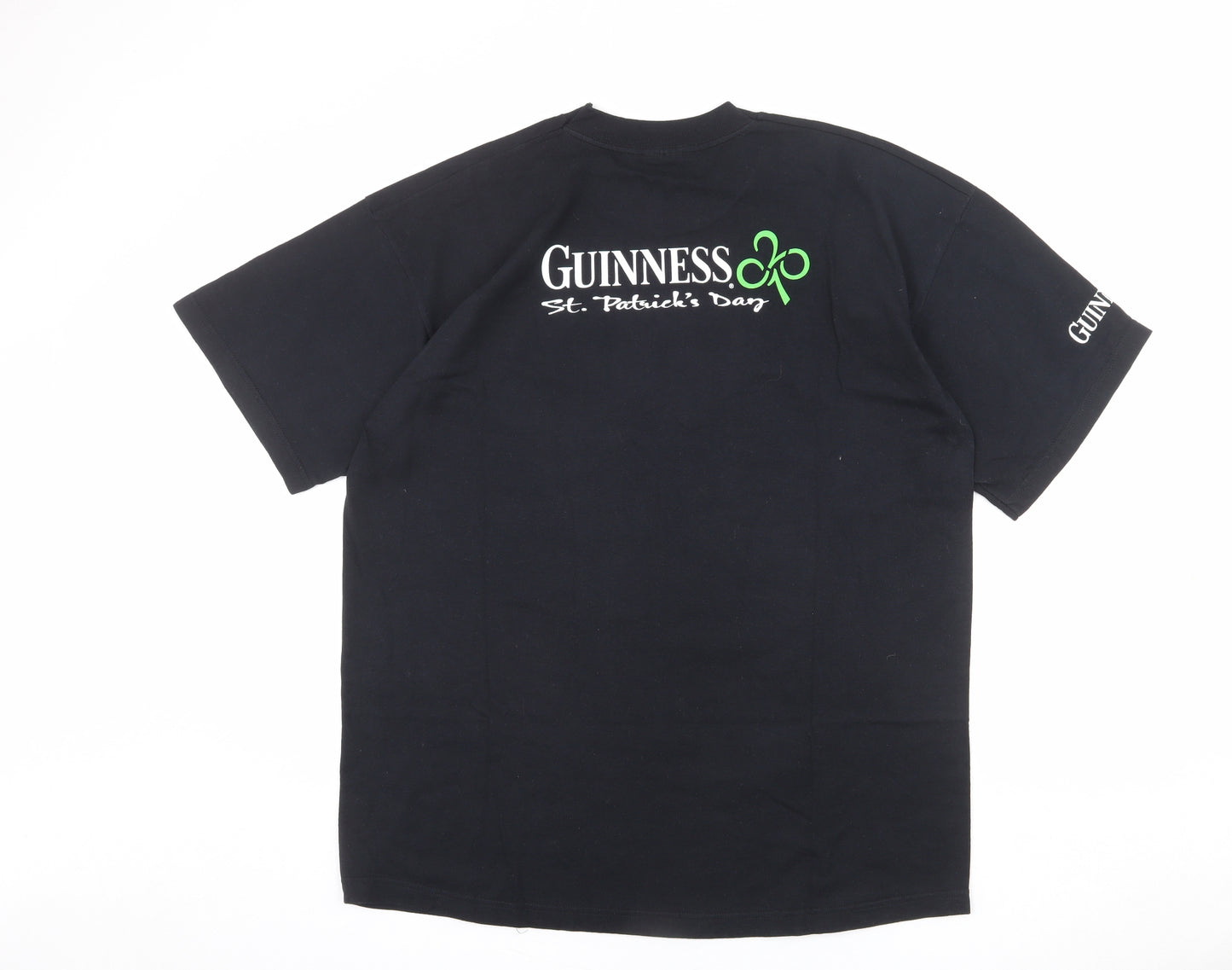 Guinness Mens Black Cotton T-Shirt Size XL Round Neck - St.Patrick's Day