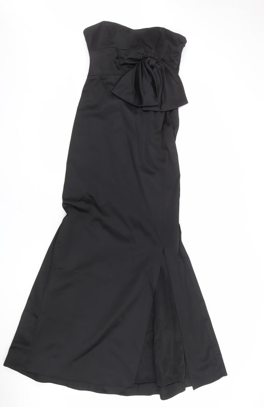 Coast Womens Black Polyester Ball Gown Size 10 Off the Shoulder Zip