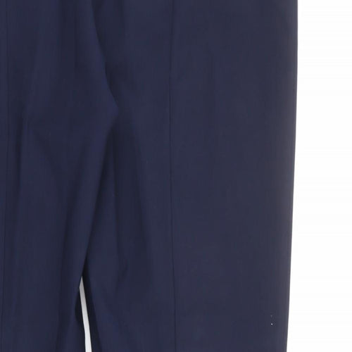 Jasper Conran Womens Blue Cotton Chino Trousers Size 16 L28 in Regular Zip