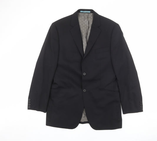 Ted Baker Mens Black Wool Jacket Suit Jacket Size 38 Regular