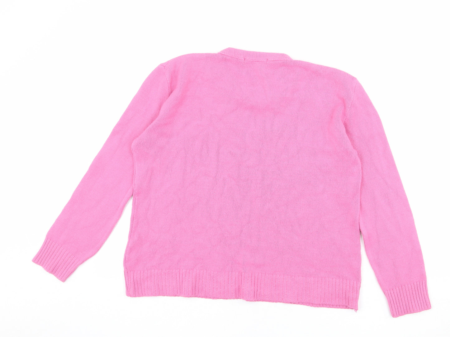 Pure & Natural Womens Pink Round Neck Acrylic Pullover Jumper Size M - Size M-L