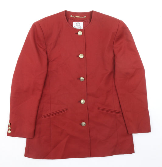 Viyella Womens Red Jacket Blazer Size 12 Button