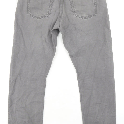 Gap Mens Grey Cotton Tapered Jeans Size 32 in L29 in Slim Zip