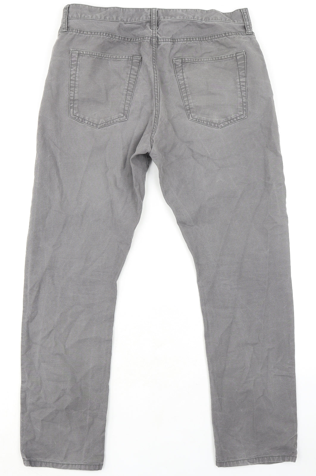 Gap Mens Grey Cotton Tapered Jeans Size 32 in L29 in Slim Zip