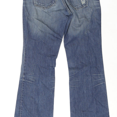 Gap Womens Blue Cotton Flared Jeans Size 32 in L34 in Regular Zip