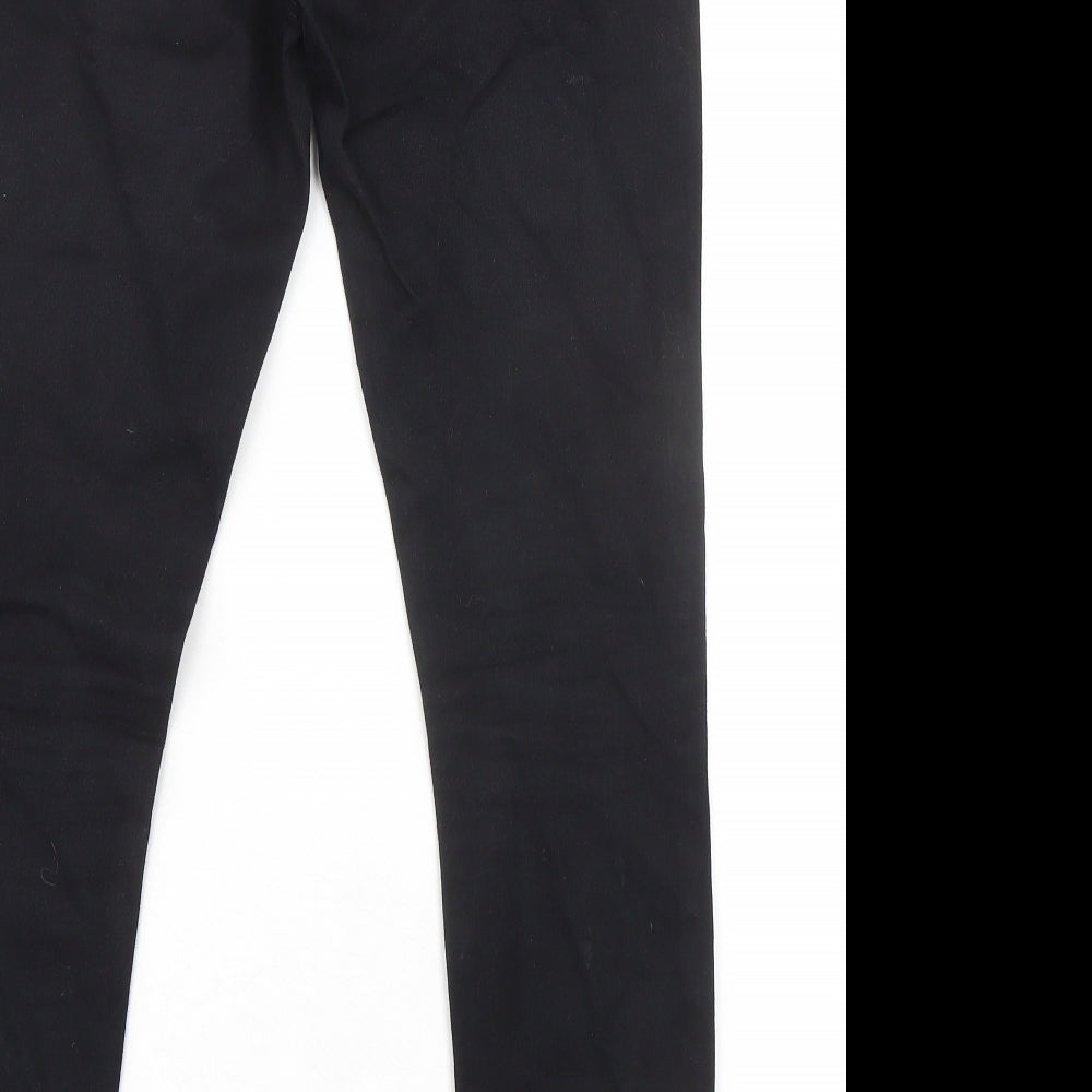 NEXT Mens Black Cotton Skinny Jeans Size 30 in L30 in Extra-Slim Zip