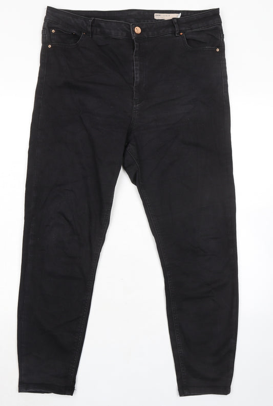 ASOS Mens Black Cotton Skinny Jeans Size 36 in L28 in Regular Zip