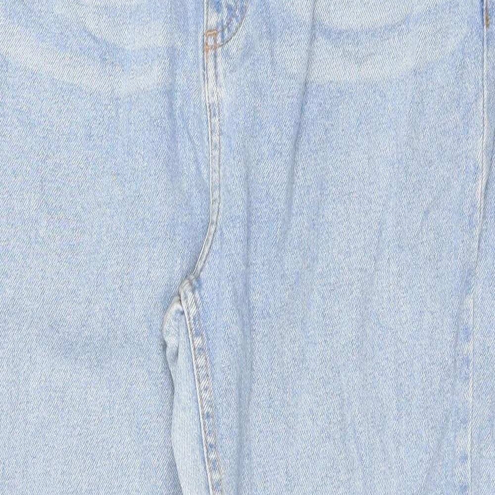 Topshop Womens Blue Cotton Tapered Jeans Size 32 in L30 in Regular Zip