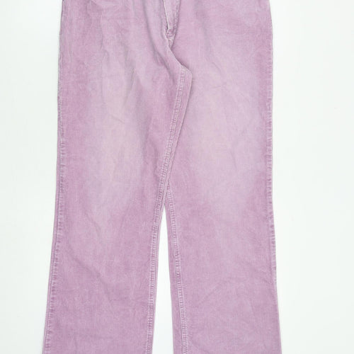Monsoon Womens Purple Cotton Trousers Size 12 L30 in Regular Zip
