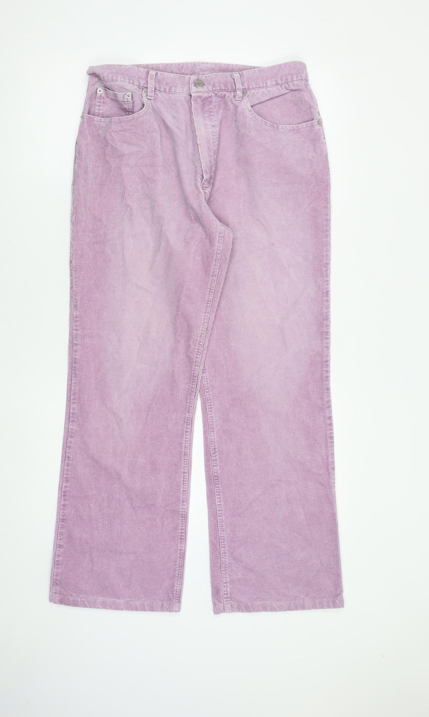 Monsoon Womens Purple Cotton Trousers Size 12 L30 in Regular Zip