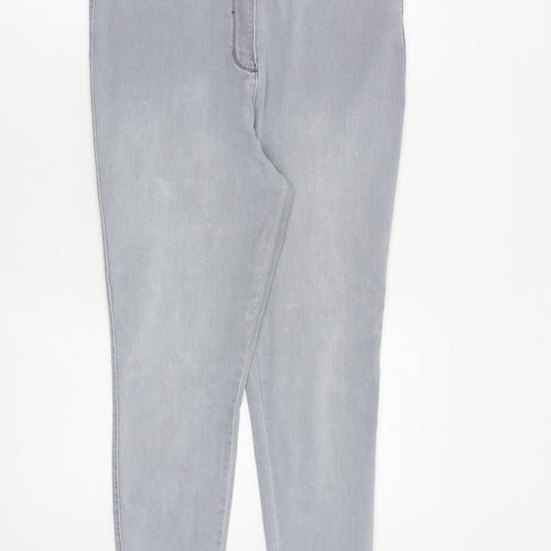 /Denim Womens Grey Cotton Jegging Jeans Size 16 L29 in Slim Zip