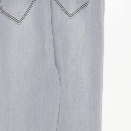 /Denim Womens Grey Cotton Jegging Jeans Size 16 L29 in Slim Zip