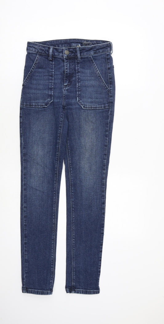 MANTARAY PRODUCTS Womens Blue Cotton Skinny Jeans Size 8 L30 in Regular Zip