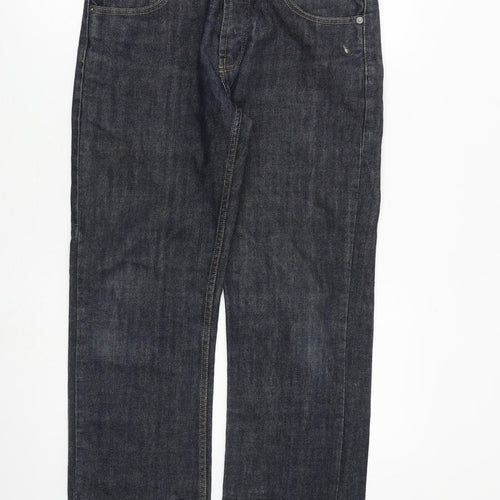 Denim & Co. Mens Blue Cotton Bootcut Jeans Size 32 in L30 in Regular Button