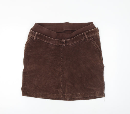 JoJo Maman Bébé Womens Brown Cotton A-Line Skirt Size 14