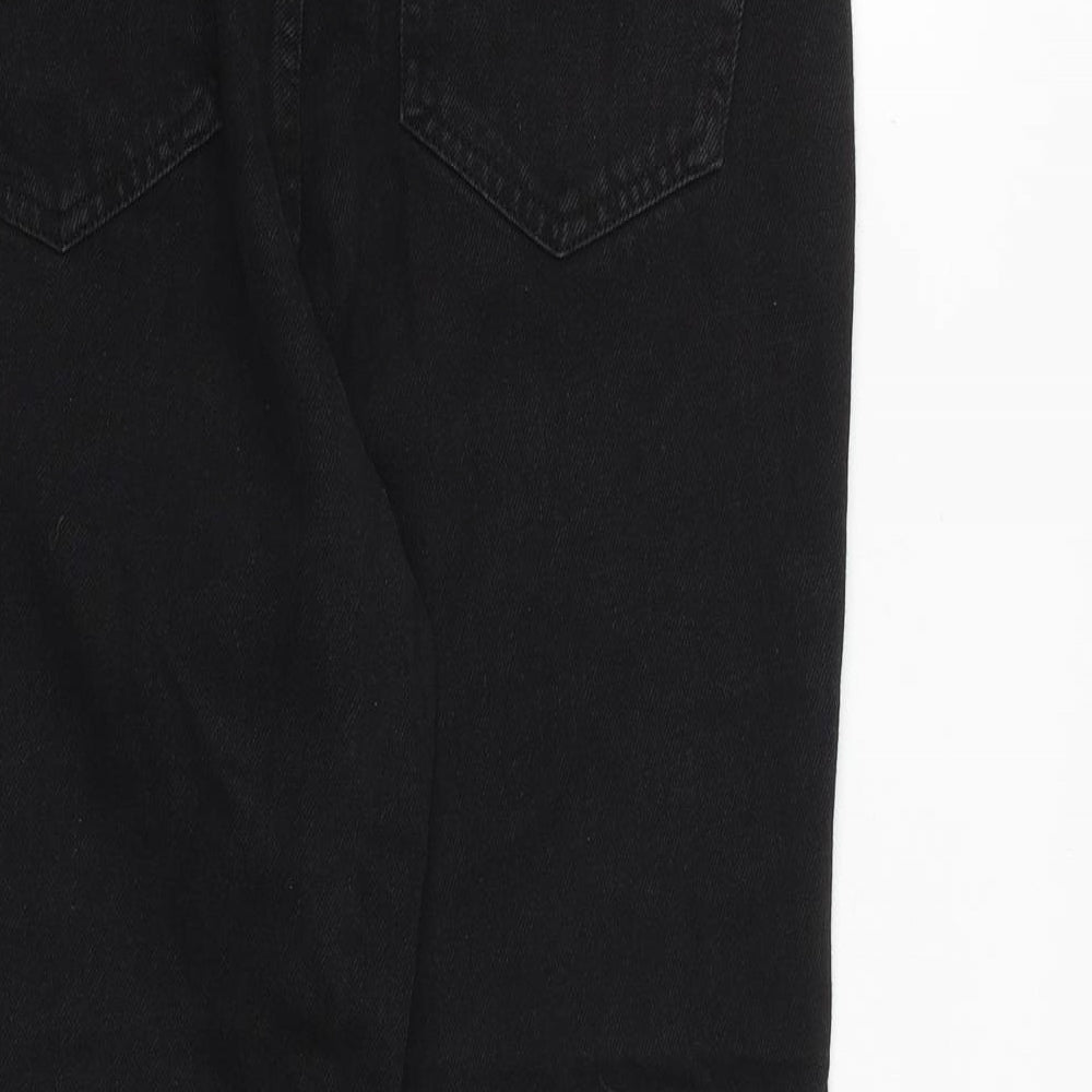 NEXT Womens Black Cotton Straight Jeans Size 12 L27 in Regular Zip