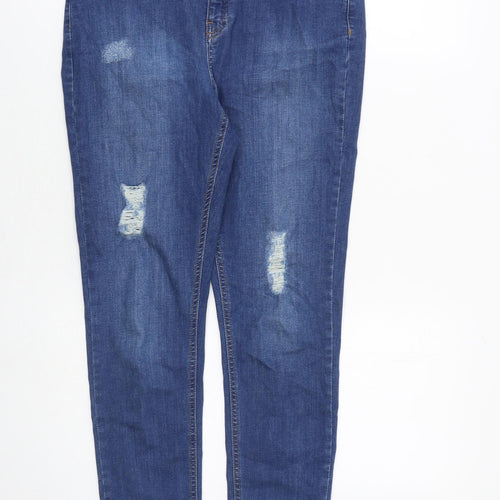 Superdry Womens Blue Cotton Skinny Jeans Size 28 in L30 in Regular Zip