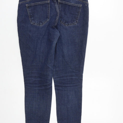 NEXT Womens Blue Cotton Skinny Jeans Size 12 L28 in Slim Zip
